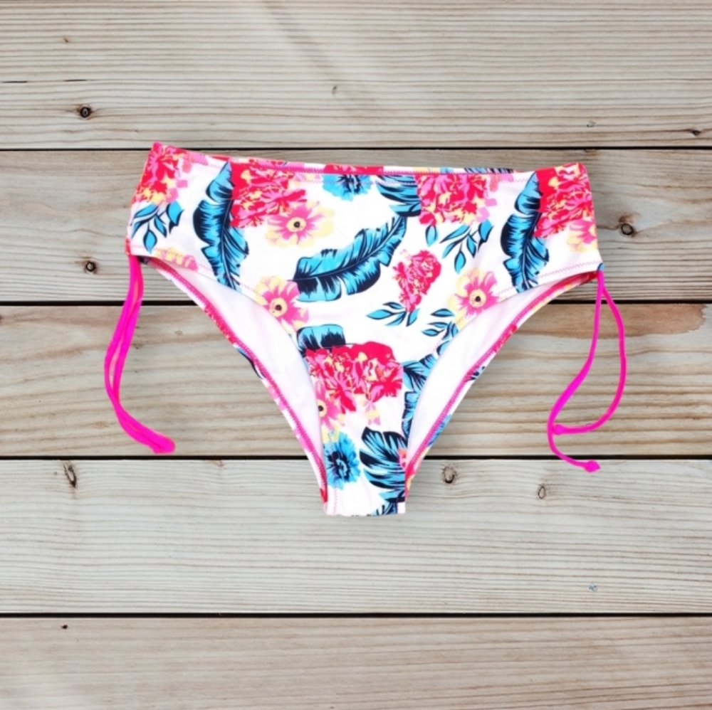 Beachsissi high waist tropical floral bikini bottoms  new